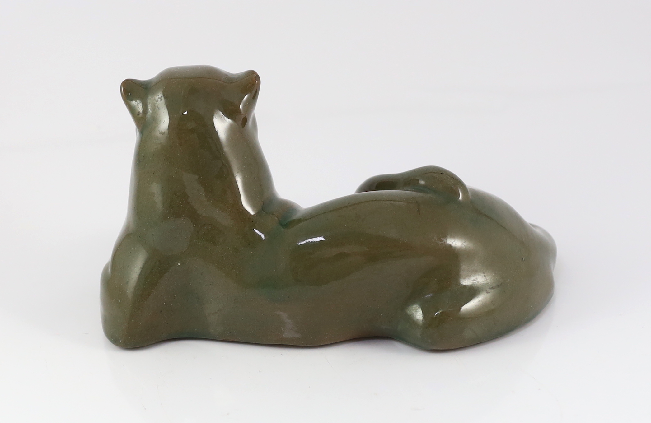 Octave Larrieu (French, 1881-1965). An Art Deco pottery model of a panther